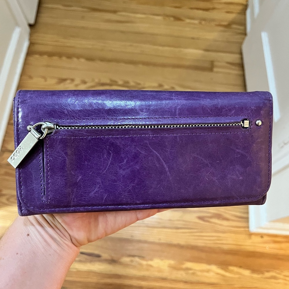 Purple Loved hobo wallet with credit card and coin purse